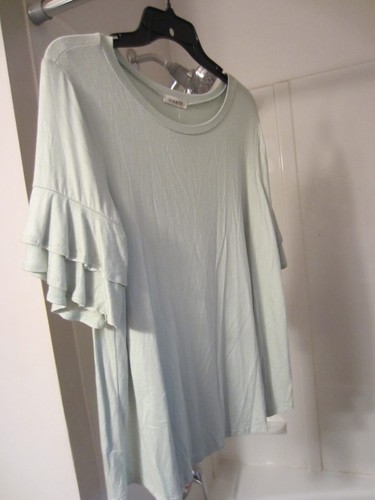 NWT women's short sleeve dressy t-shirt Viamor Size M sage color RETAIL 36.80 - Picture 12 of 12