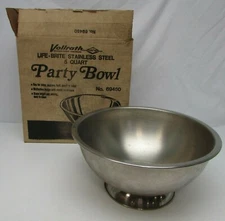Vintage Rare Vollrath Party Bowl NOS No. 69450 Life Brite Stainless Steel 5 Qt.
