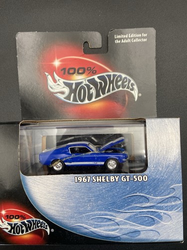 100% Hotwheels 1967 Shelby GT-500 NIB Black Box Blue 2002 #31 Limited Edition