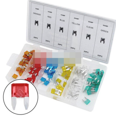 120pcs MINI Blade Fuse Assortment Auto Car Motorcycle SUV FUSES Kit APM ATM UTV