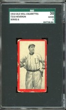 1910 Old Mill Cigarettes Baseball T210 Heveron Series 6 SGC 2