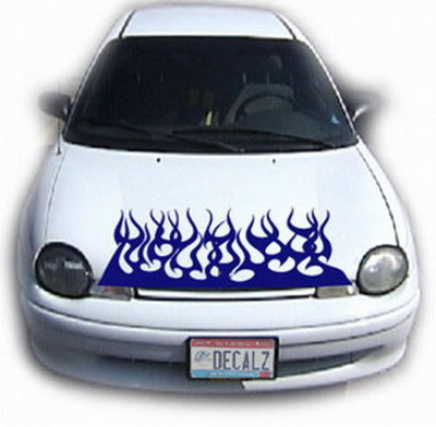 #66 FLAME HOOD DECAL VINYL GRAPHIC CAR TRUCK AUTO SUV VAN SEMI CROSS OVER BLAZE