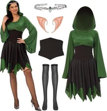 Renaissance Medieval Costume Women, Fairy Costume Elf Costume Women with Ears