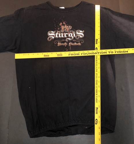 2010 Black Hills Rally Sturgis Skull Print Bold 2Sided Elastic Black Size XL J31 - Picture 5 of 7