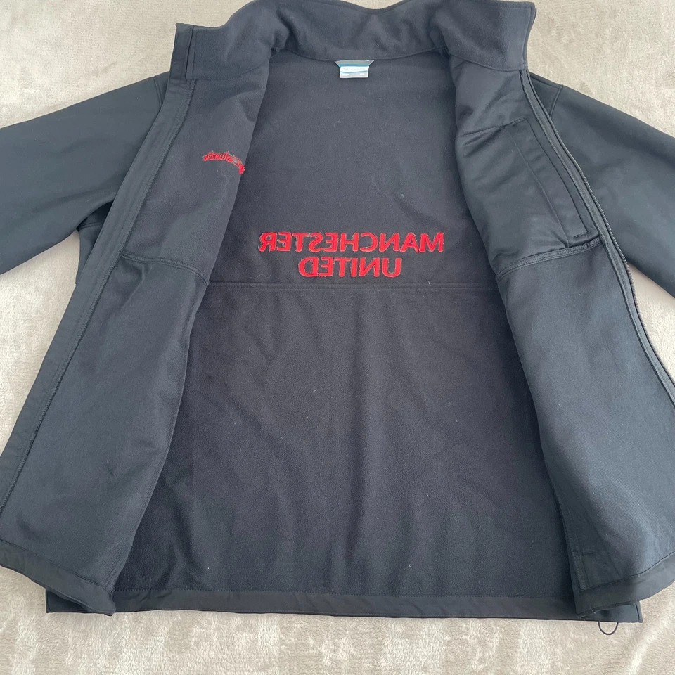 Chaqueta softshell Manchester United Soccer x Columbia Ascender para hombre 2XL negra con logotipo Foto 4 de 4