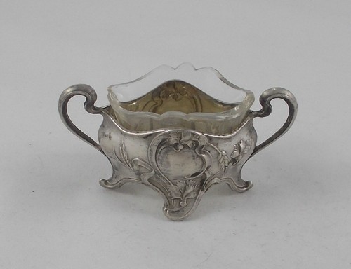 *RAR* Eleganter Salznapf im Jugendstil aus 800er Silber Lutz&Weiss Pforzheim - Bild 1 von 12