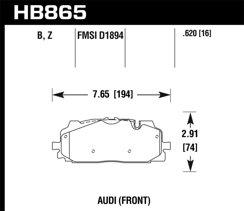 Pastillas de freno delanteras HAWK 2018 2019 AUDI S4 S5 B9 ALTO RENDIMIENTO CALLE HP 5,0 Foto 2 de 2