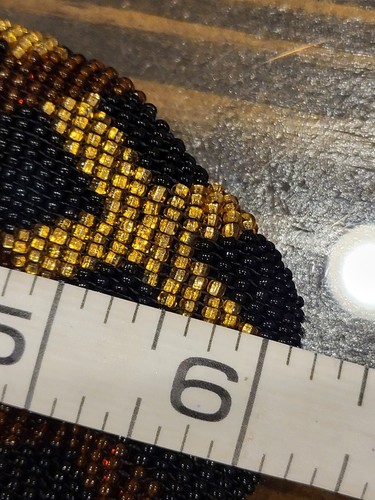 Vtg Seed Beaded Eyeglass Case w Long Strap/ Beaded Crossbody Pouch Handmade Gold - Picture 11 of 14
