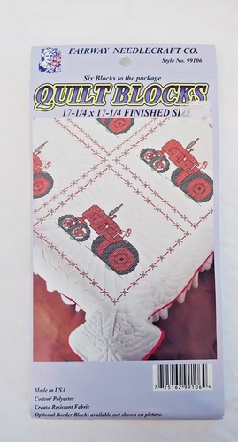 Tractor Quilt Blocks - 17.25x17.25 Finished Size -New - Picture 1 of 4