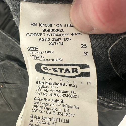 G-Star Raw Jeans Womens 26 Gray Denim Relaxed Fit 5-Pockets Corvet Straight Leg - Picture 5 of 13