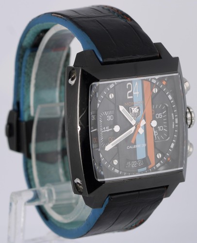 Reloj Tag Heuer Monaco Twenty-Four negro azul naranja 40,5 mm CAL5110.FC6265 - Imagen 4 de 10