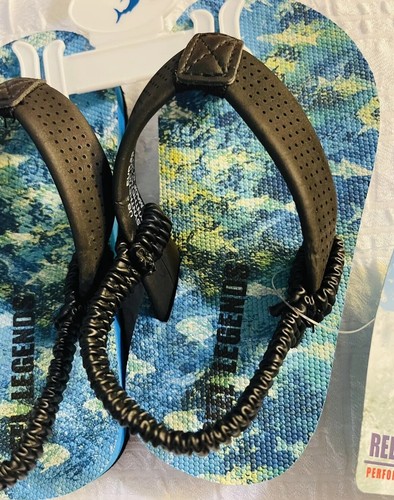 NWT Toddler Boys Reel Legends Shark Flip Flops 9 Sandals Thong Fish Blue Black - Picture 2 of 4