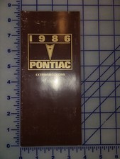 1986 Pontiac Exterior Colors Chip Brochure Firebird Trans Am