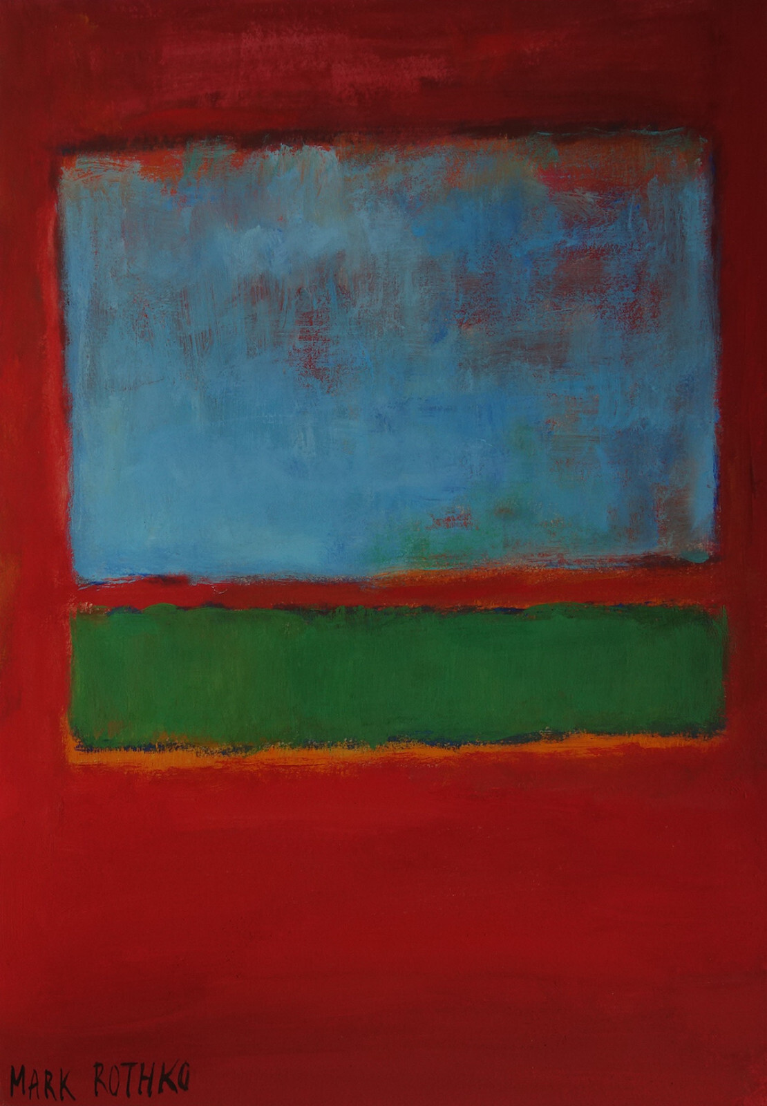 Fine unique painting – Expressive composition, signed Mark Rothko, w COA