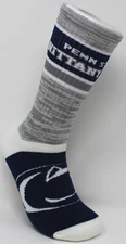 Penn State Nittany Lions NCAA For Bare Feet Double Deuce Gray Crew Socks *Large
