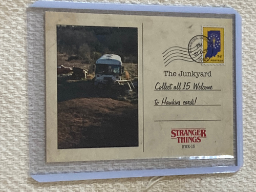 2019 Topps Stranger Things Upside Down Welcome to Hawkins Card #HWK-15 Junkyard - Picture 2 of 2