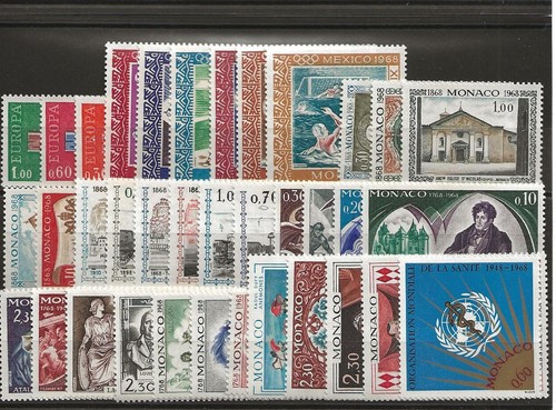 Monaco - 1968 Année complète n°736 à 771 neuf **côte 50 euros