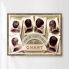Haircut Style Chart Vintage Barber Shop Art Print Poster Wall Picture Decor XL