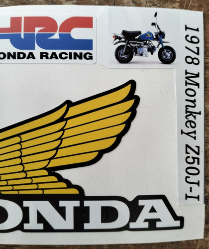 HONDA MONKEY Z50J - I 1978 PETROL FUEL GAS TANK SIDE COVER STICKER SET FREE SHIP - Picture 4 of 5