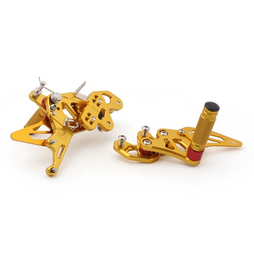 CNC Rearsets Footpegs Footrest Gold Fit for Suzuki GSXR 600 GSX-R 750 11-19 - Picture 3 of 4