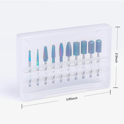 Nail Drill Bits Set, 10Pcs Tungsten Carbide Nail Bits for Nail Drill E-File, 3/3 - Picture 9 of 12