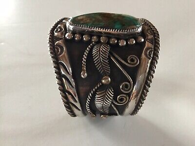 Walter Mitchell Vintage Native American Navajo Turquoise Sterling Silver Bracelet Walter Mitchell Vintage Native American Navajo Turquoise Sterling Silver Bracelet