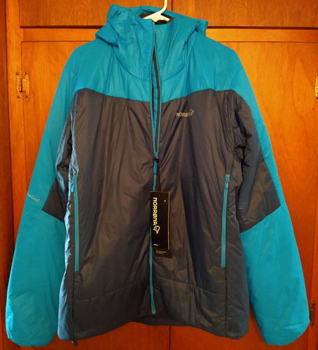 NWT Norrona Falketind Thermo60 Hooded Jacket Hawaiian Surf/Indigo Night - XLarge - Picture 4 of 7