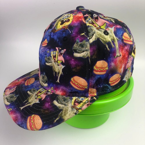 Nickelodeon Cap Hat Adult Spongebob Patrick Dinosaur Print Galaxy Snapback - 第 2/8 張圖片