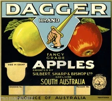 Adelaide South Australia Dagger Apple Fruit Crate Label Art Print