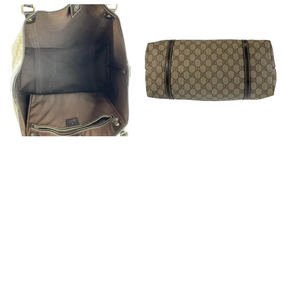 Gucci Beige Brown GG Supreme Tote Bag Gold Hardware Used Rare thumbnail 4