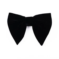 Black Velvet Bow Ties Mens Pre-Tied Satin Formal Tuxedo Big Bowtie Oversized 