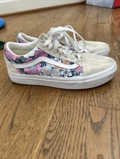 Vans Women's Old Skool Floral Print Multi-Color Suede Upper Shoes Retro Sneakers