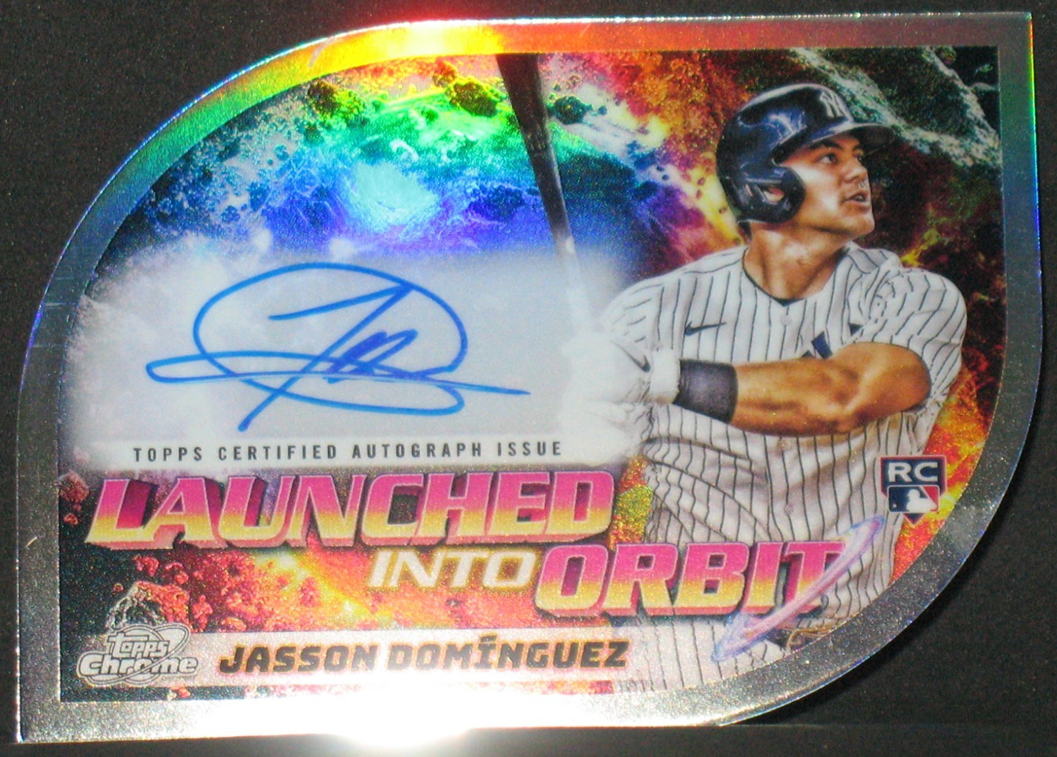 Jasson Dominguez 2024 Topps Chrome Cosmic Launched Into Orbit Autograph Rookie