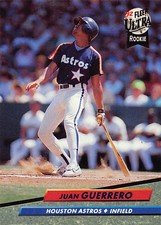 Juan Guerrero 1992 Ultra 490 Houston Astros Rookie Baseball Card