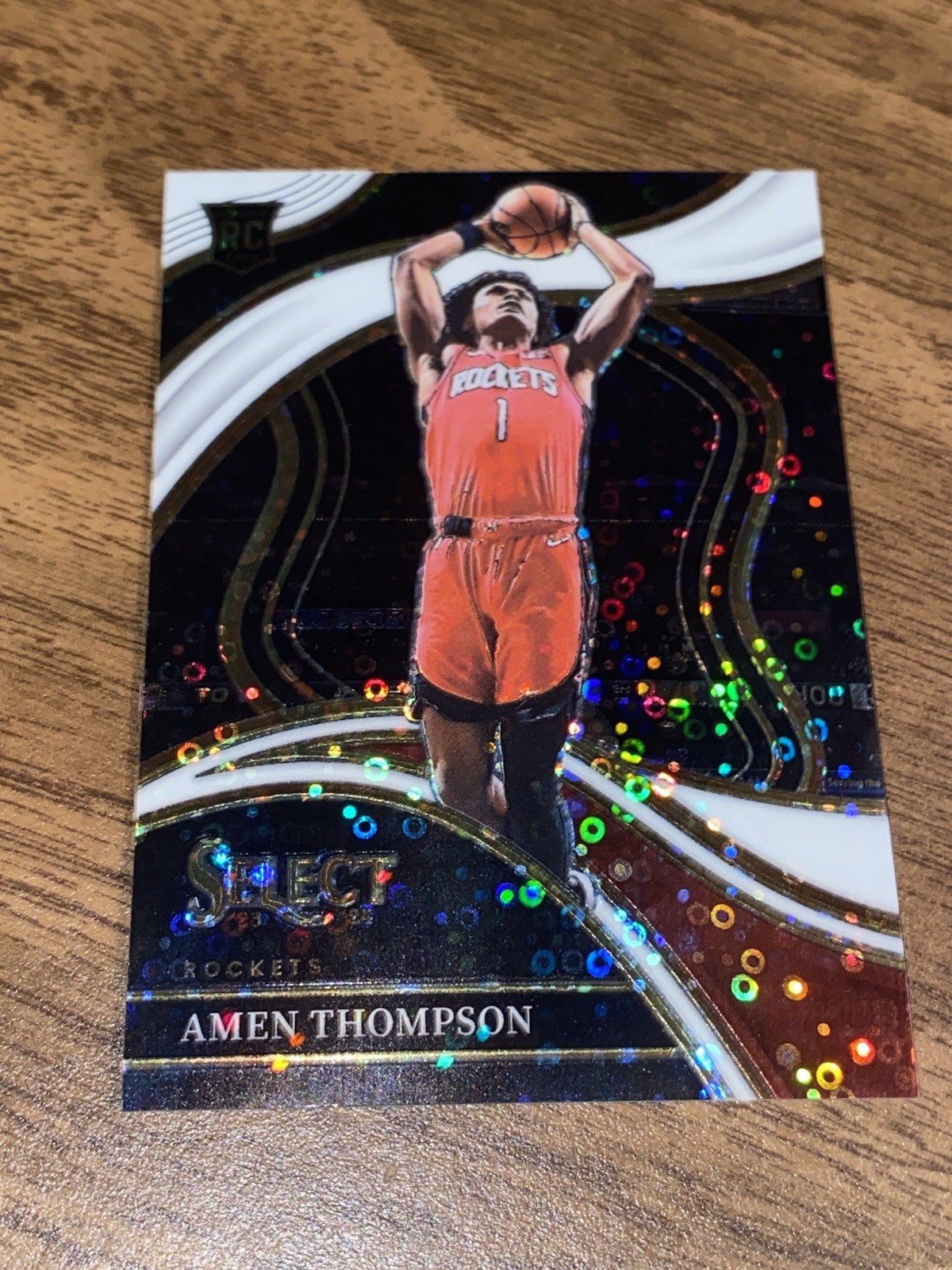 2023-24 Panini Select Courtside Amen Thompson #274 White Disco Prizm /75 (RC)