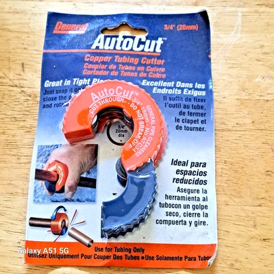 General Pipe Cleaners ATC34 3/4-Inch 20mm AutoCut Copper Tubing Cutter FREE SHIP