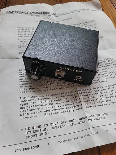 Comtronics ULTRA-COM Ultralight Intercom