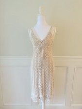 Collette Dinnigan Ivory Lace Overlay Sheath Dress S