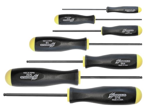 10645 Set of 7 Balldriver Screwdrivers, ProGuard Finish, sizes 5/64-3/16-Inch
