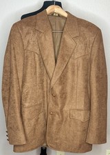 VINTAGE Pioneer Wear Blazer Jacket Men  s Sz 42 Brown Rodeo Western Rockabilly
