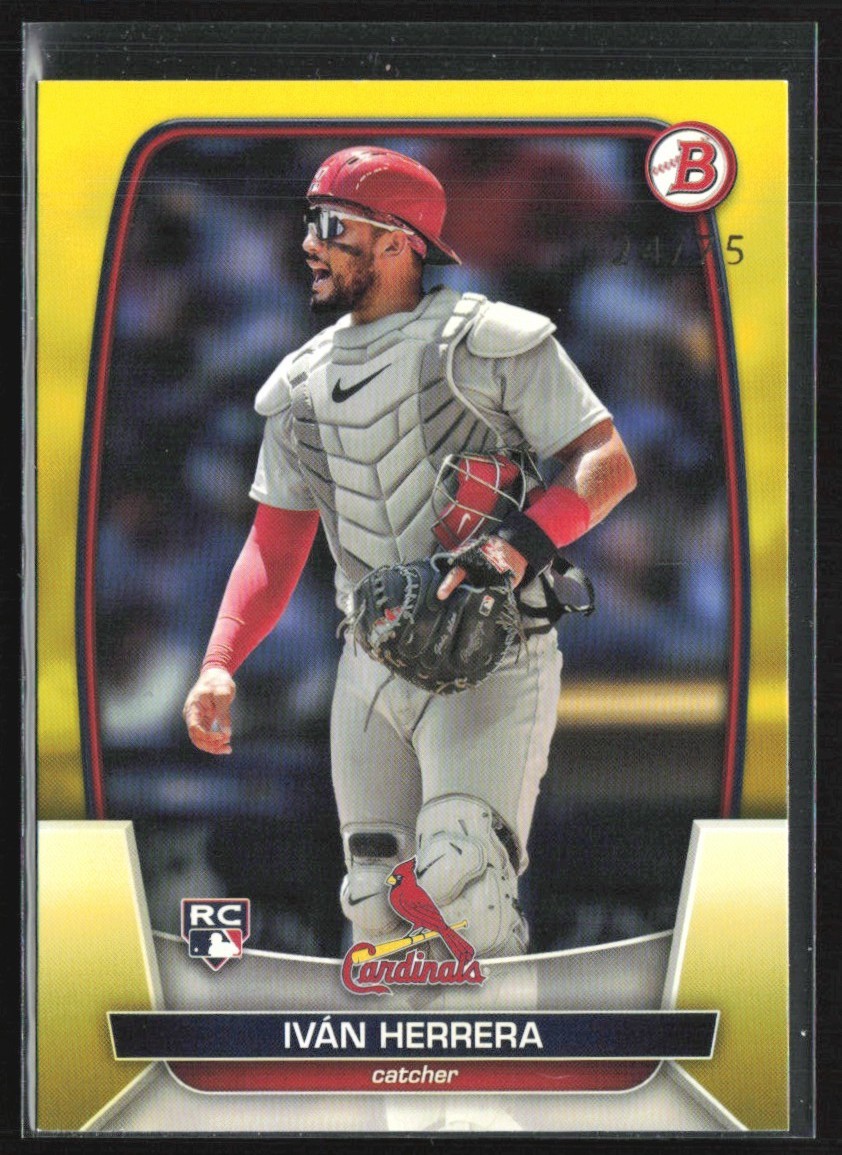 Ivan Herrera 2023 Bowman Yellow RC /75 #30 St. Louis Cardinals