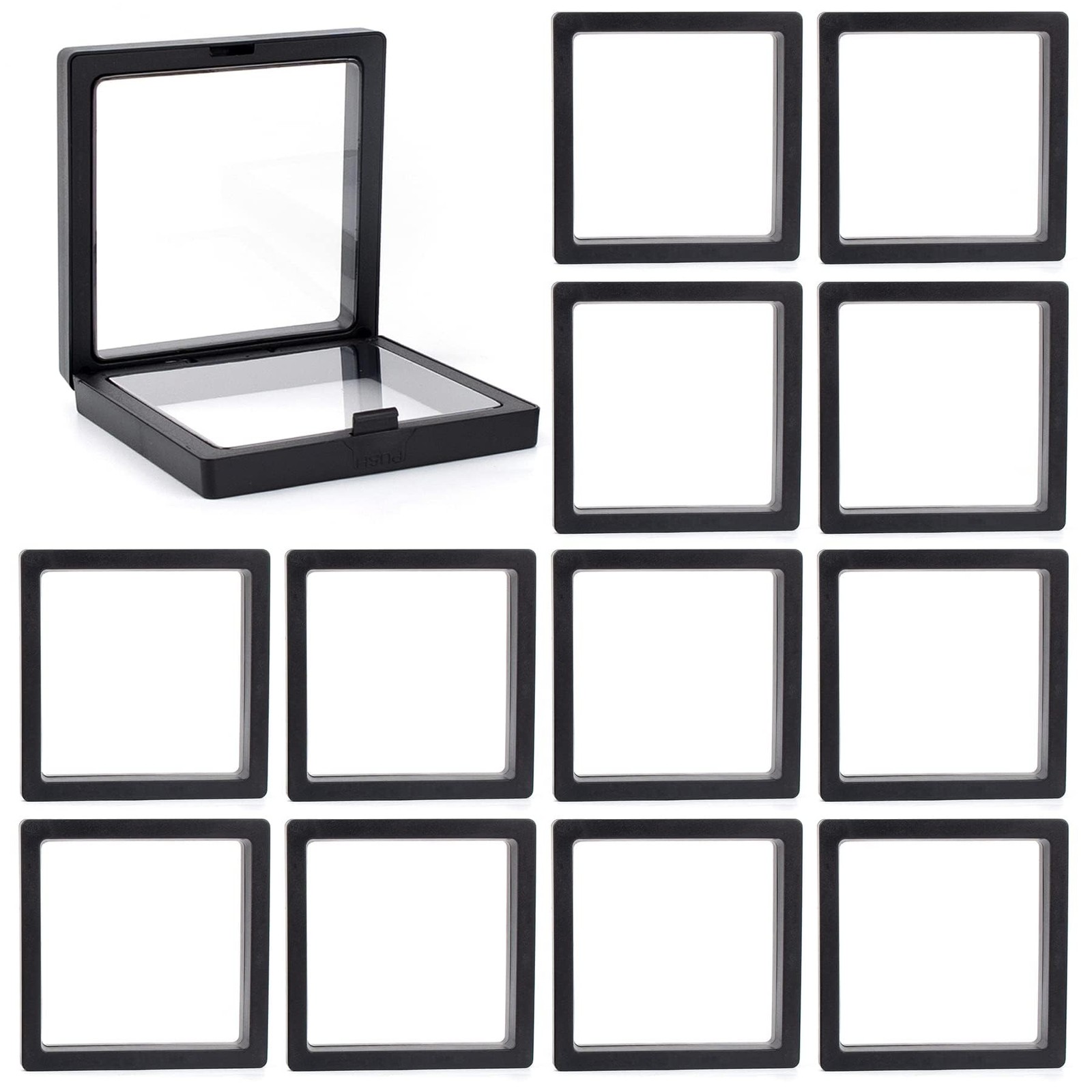 Framendino, 20 Pack Black 3D Floating Frame Display 3.5 x x 0.8",
