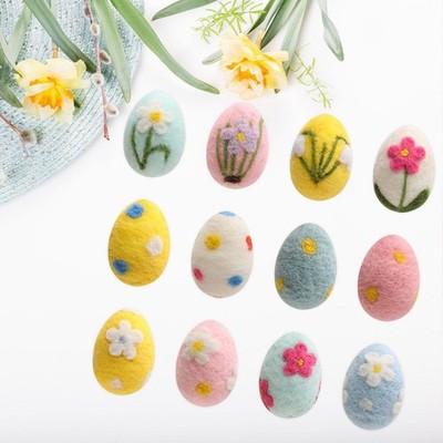 12 Stück gefilzte Ostereier Deko Osterdeko leicht Basteln Kunst Geschenk
