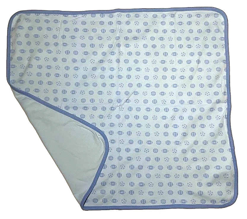 Manta bebé pelotas deportivas azul Carter de algodón 25x30 fútbol suave Just One Year Foto 2 de 3