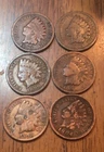 Indian Cents 1893,1897,1898,1899,1908,1904 Your Get (6) Actual Penny’s  Q241