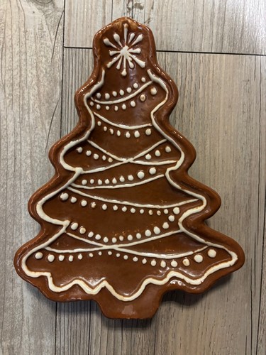 NUOVO piatto o piatto antipasto albero di Natale pan di zenzero fienile ceramica - Foto 2 di 23