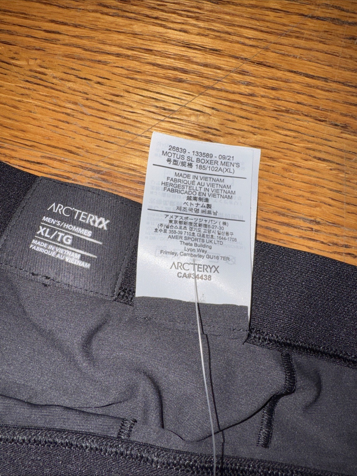 Arc`teryx L9459 Mens Black Motus SL Boxer Size XL (A2) thumbnail 5