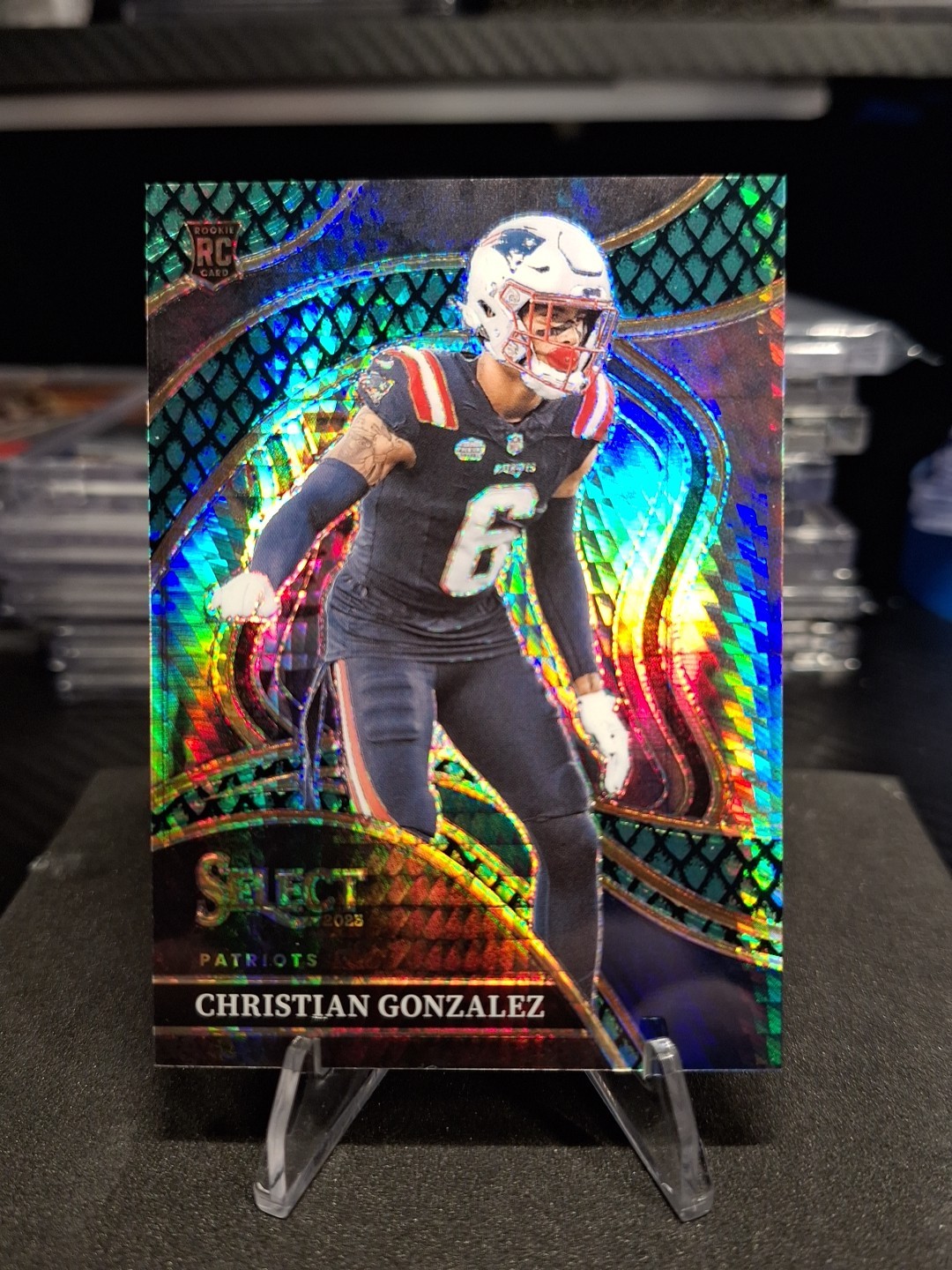 2023 Panini Select Christian Gonzalez #286 Club Dragon Scale RC /70 Patriots NMM