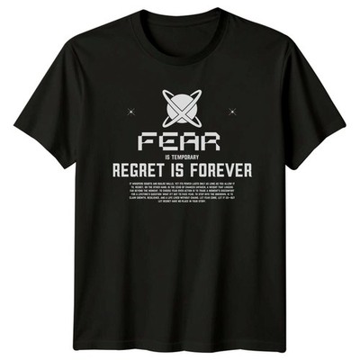 Fear Is Temporary Regret Is T-Shirt Motivation Streetwear Geschenk für Ihn Sie