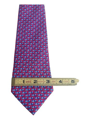 Thomas Seidenkrawatte rosa Elefant rosa und blau Made in England Herren " - Bild 6 von 8